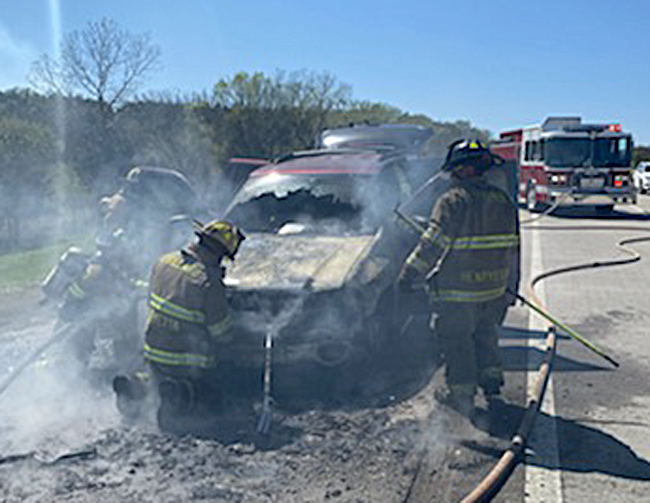 Car fire destroys vehicle Thursday